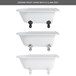Burlington Hampton Roll Top Shower Bath with Luxury Feet - 1500 & 1700 x 750mm