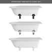 Burlington Hampton Roll Top Shower Bath with Luxury Feet - 1500 & 1700 x 750mm