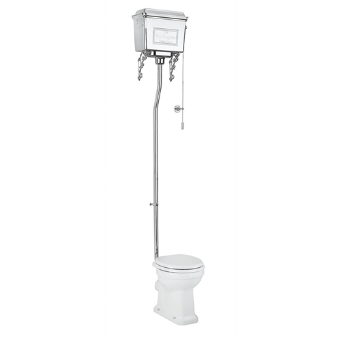 Burlington High Level Toilet with Chrome Cistern & Soft Close Seat