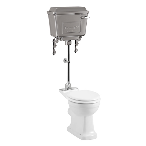Burlington Medium Level Toilet with Chrome Cistern & Soft Close Seat