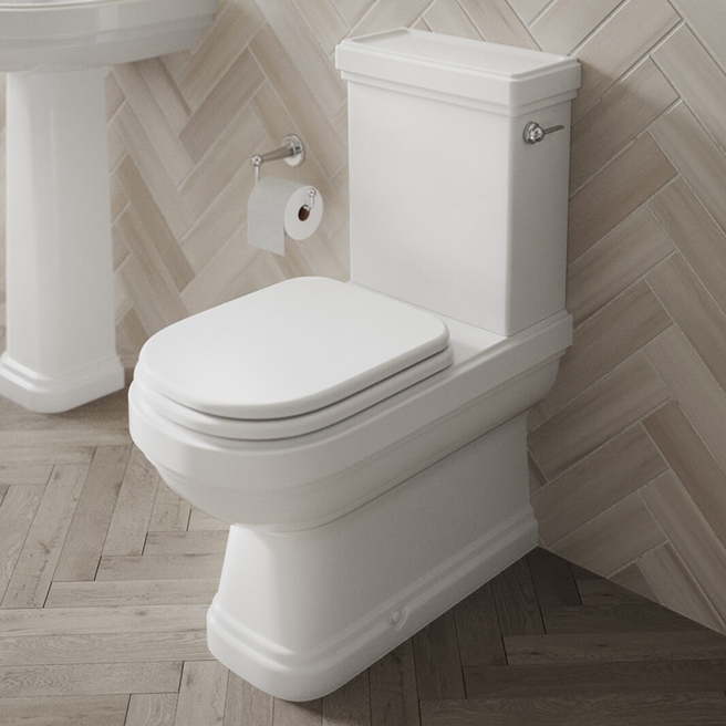 Burlington Riviera Close Coupled Back to Wall Toilet with Soft Close Seat