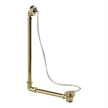 Burlington Riviera Exposed Bath Overflow with Plug and Chain - Gold