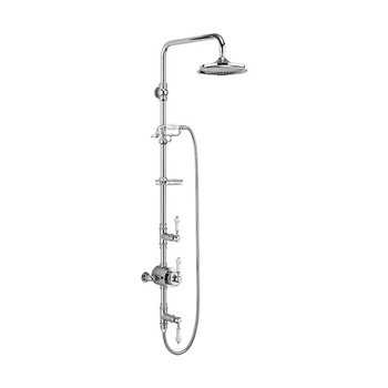 Burlington Stour Exposed Thermostatic Shower Kit with AirBurst Shower Head and Rigid Riser