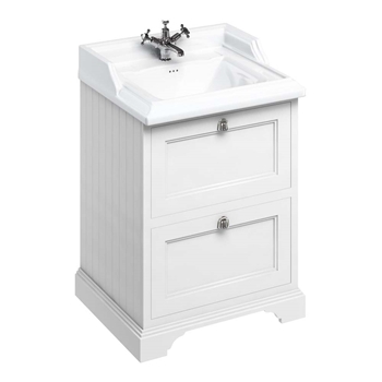 Burlington Freestanding 65 Vanity Unit with Drawers with Classic Basin - 654mm