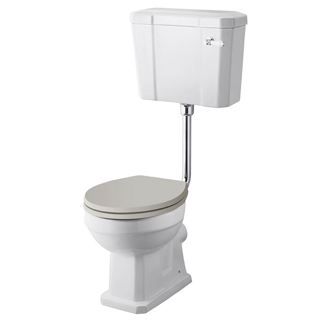 Butler & Rose Darcy Traditional Low Level Toilet, Cistern & Flush Pipe Kit and Optional Seat