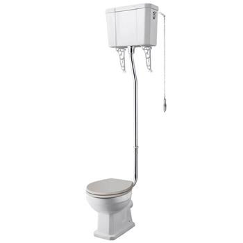 Butler & Rose Audrey Traditional High Level Toilet, Cistern & Flush Pipe Kit and Optional Seat