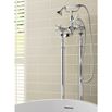 Butler & Rose Caledonia Cross Floor Standing Bath And Shower Mixer Tap With Shower Kit - Nickel