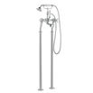 Butler & Rose Caledonia Cross Floor Standing Bath And Shower Mixer Tap With Shower Kit - Nickel