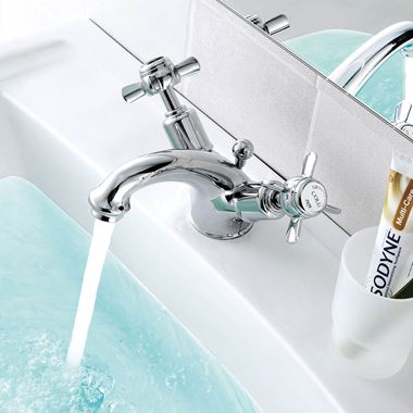 Butler & Rose Caledonia Pinch Basin Mixer Tap With Pop-Up Waste - Chrome