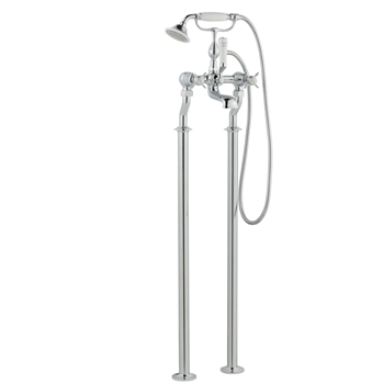 Butler & Rose Caledonia Pinch Floor Standing Bath And Shower Mixer Tap With Shower Kit