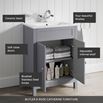 Butler & Rose Catherine Traditional 600mm Floorstanding Vanity Unit with Basin - Shadow Grey