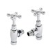 Butler & Rose Traditional Crosshead Angled Radiator Valves with Chrome Cover Plates