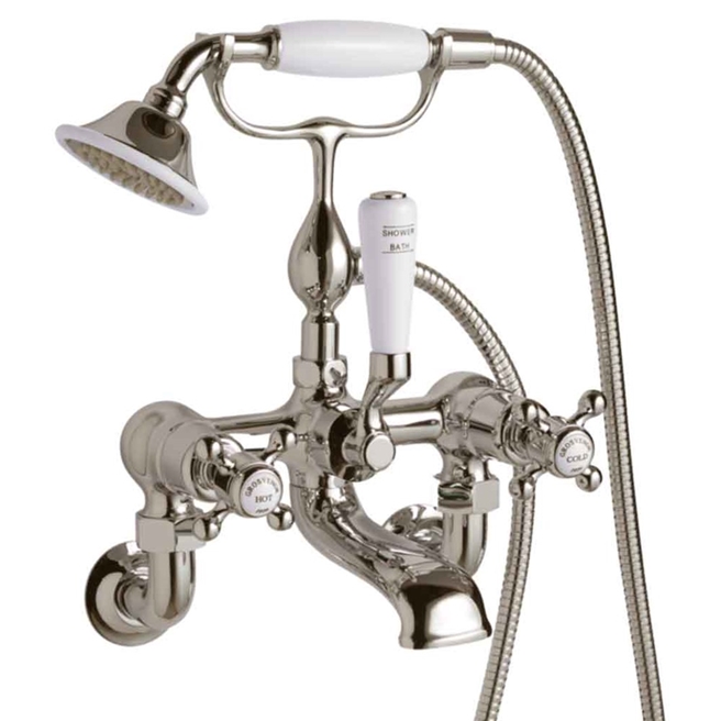 Butler & Rose Caledonia Cross Wall Mounted Bath Shower Mixer With Kit
