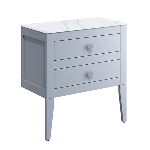 Crosswater Canvass 700mm Wall Mounted Vanity Unit with Carrara Marble Effect Worktop & Optional Legs