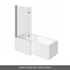 Charlie L-Shaped Shower Bath with Screen & Front Panel - 1500 x 700mm