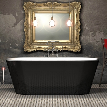 Charlotte Edwards Grosvenor Black Freestanding Bath - 1650 x 735mm