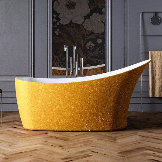 Charlotte Edwards Portobello Gold Freestanding Bath - 1590 x 680mm