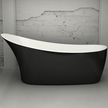 Charlotte Edwards Portobello Black Freestanding Bath - 1590 x 680mm