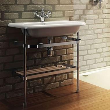 Clearwater Natural Stone 750mm Roll Top Basin with Stainless Steel Wash Stand