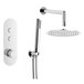Corinne Concealed Thermostatic Push Button Shower Valve, Fixed Head & Shower Handset Kit
