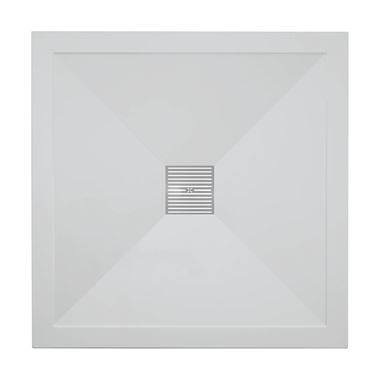 Crosswater 25mm Square Stone Resin Shower Tray & Waste - 900x900mm