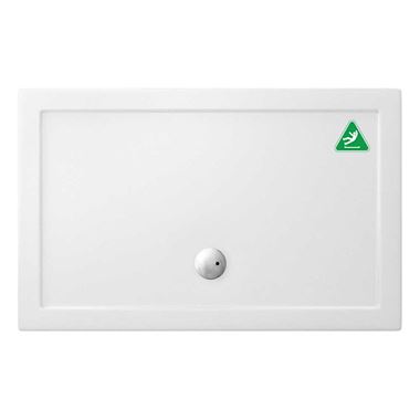 Crosswater 35mm Rectangular Anti-Slip Acrylic Shower Tray with Central Waste Position