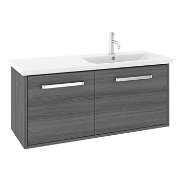 Crosswater Arena 1100mm Double Drawer Wall Mounted Vanity Unit & Right Hand Basin