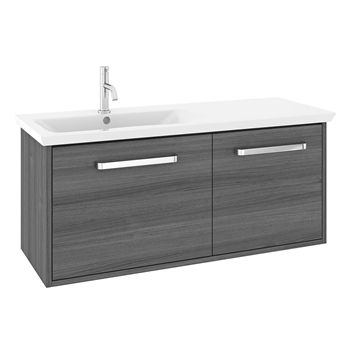 Crosswater Arena 1100mm Double Drawer Wall Mounted Vanity Unit & Left Hand Basin