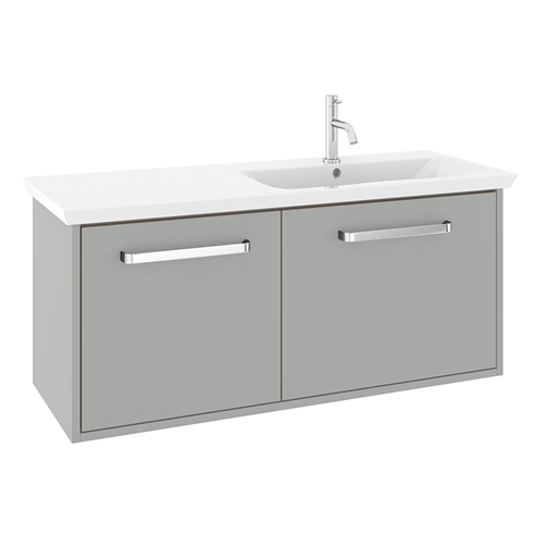 Crosswater Arena 1100mm Double Drawer Wall Mounted Vanity Unit & Right Hand Basin