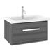Crosswater Arena Console 650mm Wall Mounted Vanity Unit & Basin - Steelwood - 1 Tap Hole