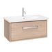 Crosswater Arena Console 750mm Wall Mounted Vanity Unit & Basin - Modern Oak - 1 Tap Hole