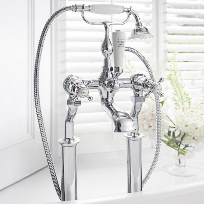 Crosswater Belgravia Crosshead Floorstanding Bath Shower Mixer with Shower Kit