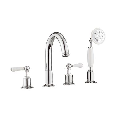 Crosswater Belgravia Lever 4 Hole Bath Filler Tap with Shower Kit