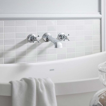 Crosswater Belgravia Wall Mounted Bath Spout with Crosshead Valves