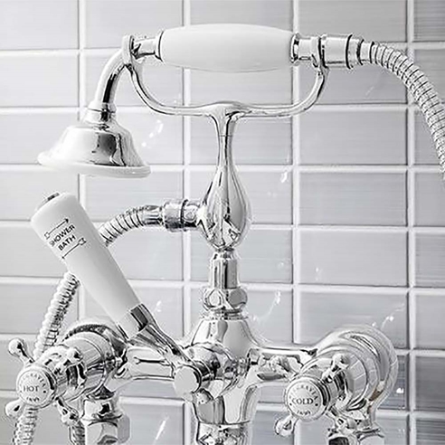 Crosswater Belgravia Crosshead Wall Mounted Bath and Shower Mixer with Shower Kit