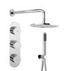 Crosswater Dial Central Concealed Thermostatic 2 Outlet Shower Valve, Fixed Head & Shower Handset