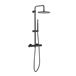 Crosswater Central Thermostatic Exposed Shower Kit With Height Adjustable Rigid Riser - Matt Black