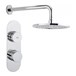 Crosswater Dial Central Concealed Thermostatic Shower Valve with Fixed Shower Head