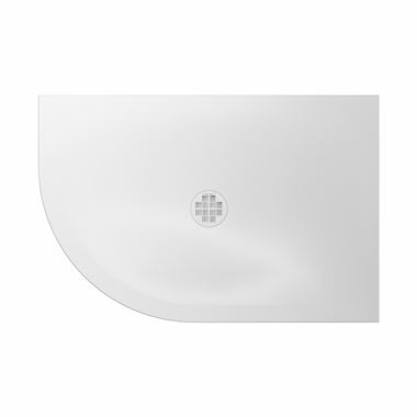 Crosswater Creo 25mm Dolomite Stone Resin Offset Quadrant Shower Tray with Central Waste Position