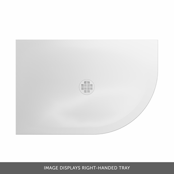 Crosswater Creo 25mm Dolomite Stone Resin Offset Quadrant Shower Tray with Central Waste Position