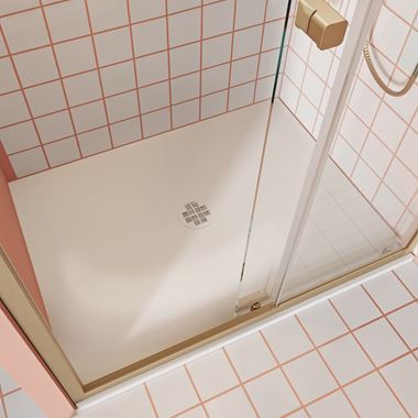 Crosswater Creo 25mm Dolomite Stone Resin Rectangular Shower Tray with Central Waste Position