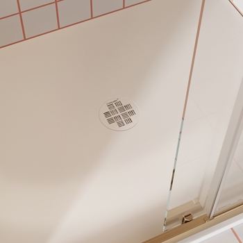 Crosswater Creo 25mm Dolomite Stone Resin Rectangular Shower Tray with Central Waste Position