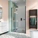 Crosswater Design+ Matt Black 6/8mm Easy Clean Hinged Shower Door with Inline & Optional Side Panel