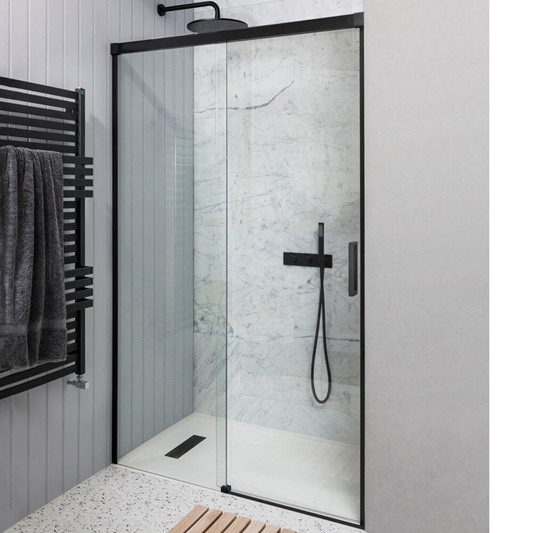 Crosswater Design Matt Black 8mm Easy, 3 Panel Sliding Shower Door Reviews
