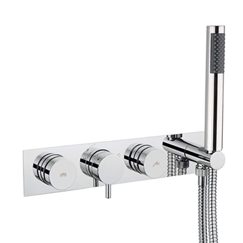 Crosswater Dial Kai Lever Concealed Thermostatic 2 Outlet Shower Valve with Slimline Shower Handset