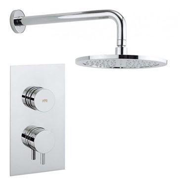 Crosswater Dial Kai Lever Concealed Thermostatic 1 Outlet Shower Valve with Fixed Shower Head