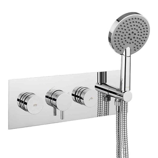 Crosswater Dial Kai Lever Concealed Thermostatic 2 Outlet Shower Valve with 3 Mode Shower Handset