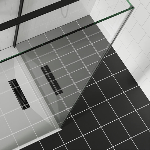 Crosswater Gallery 8 Walk In Shower Enclosure 8mm Panels with Multiple Configurations - Matt Black