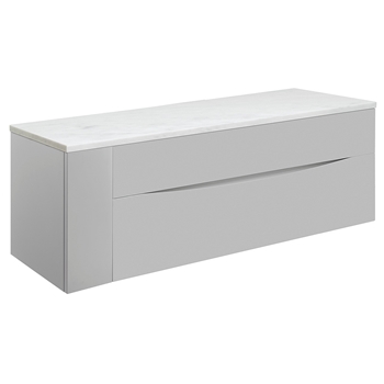 Crosswater Glide II 1200mm Wall Mounted Drawer Unit with Link Unit & Carrara Marble Effect Worktop