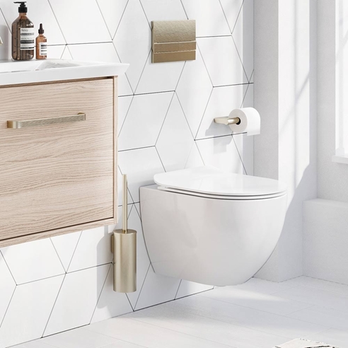 Crosswater Glide II Rimless Wall Hung Short Projection Gloss White Toilet & Soft Close Seat